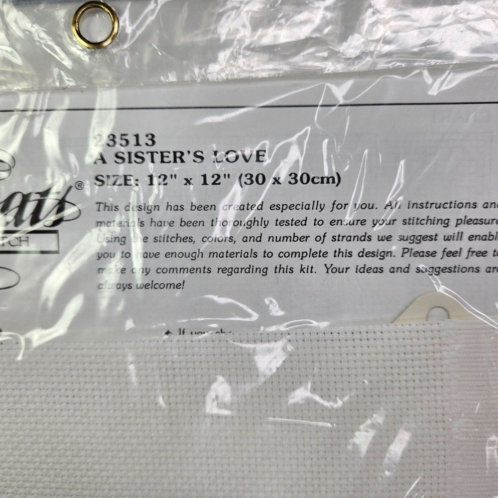 A Sisters Love Lasts Forever Counted Cross Stitch Kit Roses Gingham Sealed New - Picture 6 of 7
